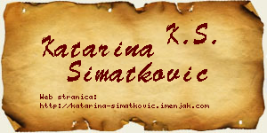 Katarina Simatković vizit kartica